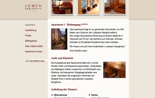 Website Lewin Apartments Lübeck
