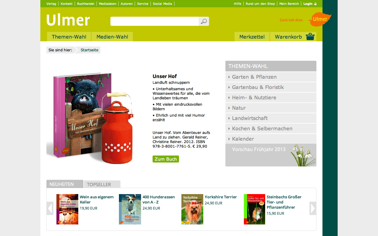Website ULMER Verlag