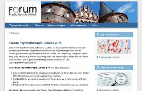 Website Forum Psychotherapie Lübeck Webdesign mit TYPO3 - Psychotherapie in Lübeck