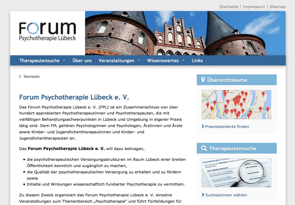 Webdesign mit TYPO3 - Psychotherapie in Lübeck